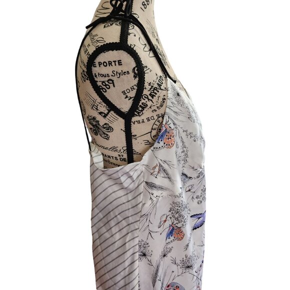 GAP Love Slip Dress Women's M Floral Striped White Midi Spaghetti Straps - Picture 11 of 11